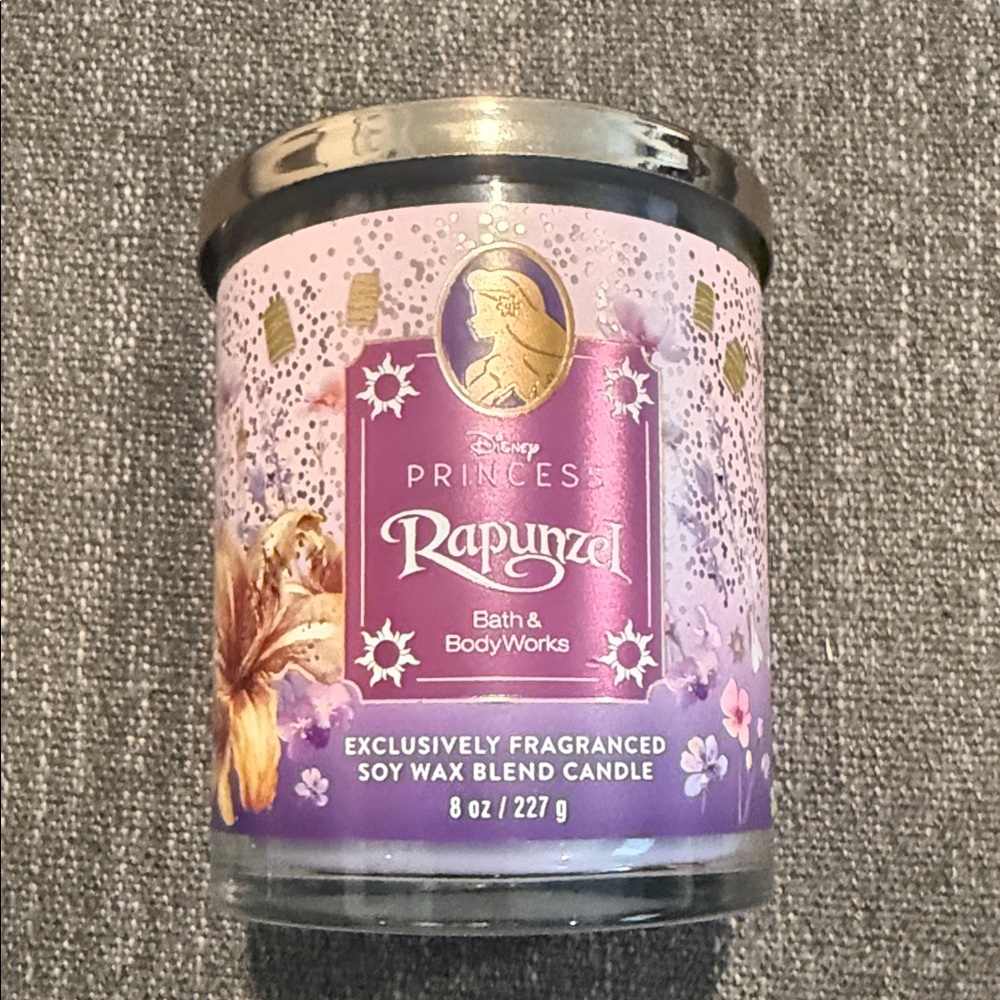 Disney Rapunzel Purple and Gold Candle